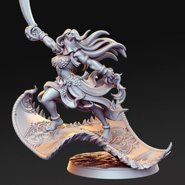 Fadeeya - Female with flying carpet - 32mm - DnD - Only-Games