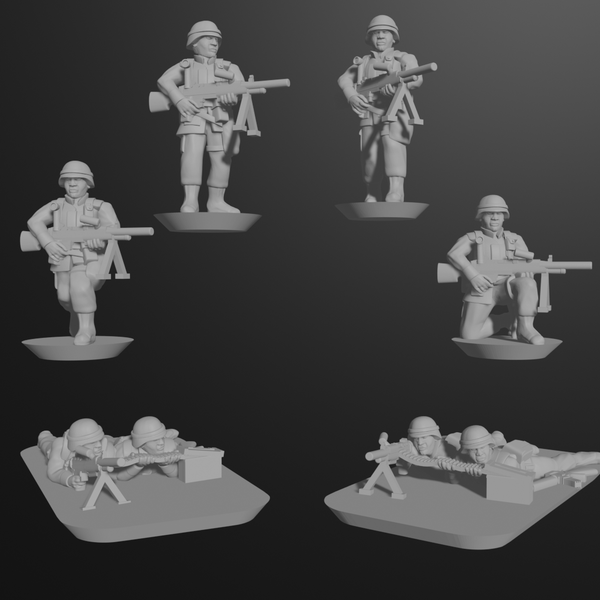 10 & 15mm US Infantry with M249s (12 models) - Only-Games