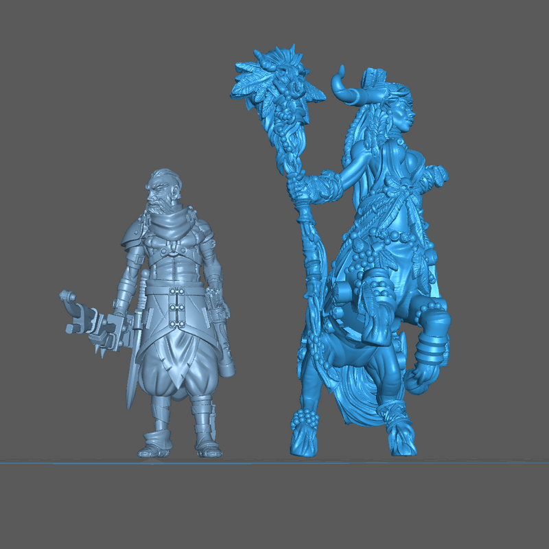 (0113) Female centaur wizard sorceror druid with spell - Only-Games