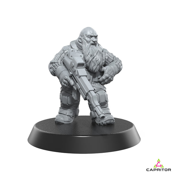 Space Dwarf Rifleman Bravo 28mm Scale - Only-Games