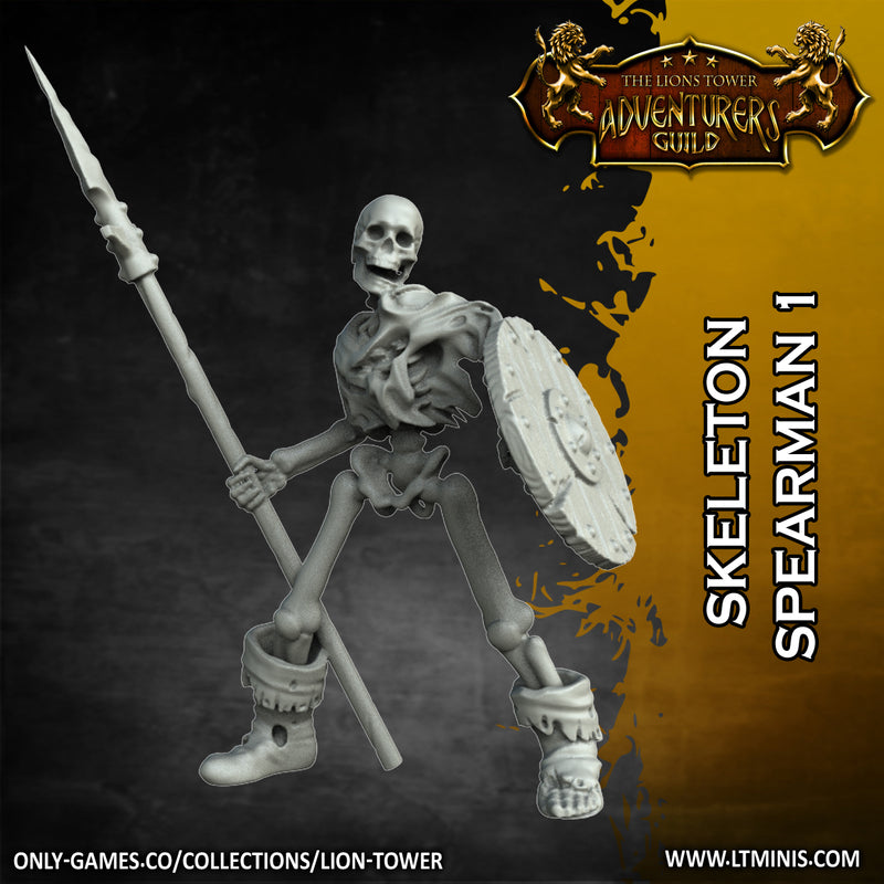 Skeleton Horde with Spears (5 x 32mm models) - Only-Games