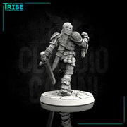 (0074) Male half-orc human elf tiefling warrior witch hunter with sword - Only-Games