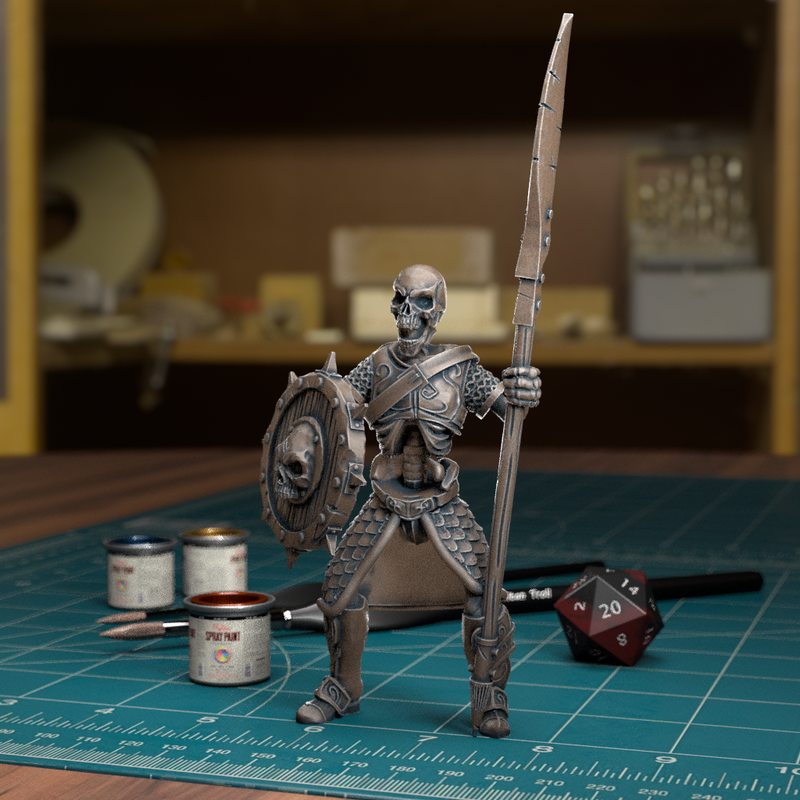 Undead Skeleton Spearman 004 - TytanTroll Miniatures - DnD - Fantasy- - Only-Games