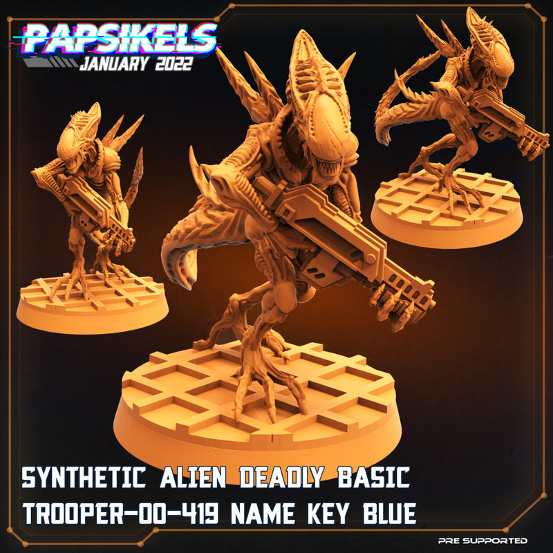 SYNTHETIC ALIEN DEADLY BASIC TROOPER-00-419 NAME KEY BLUE - Only-Games