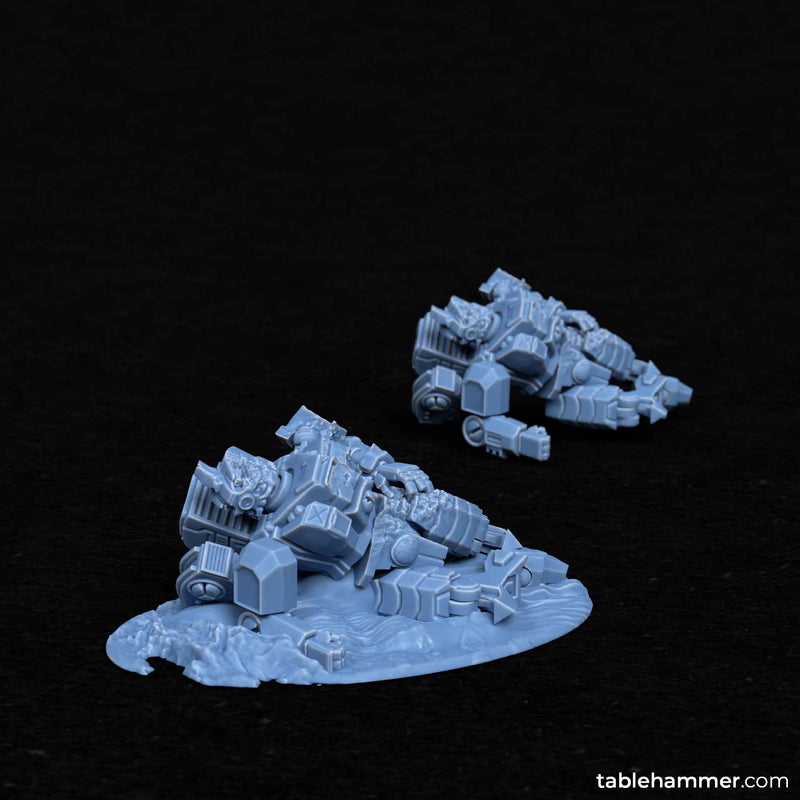 Combatsuit wrecks - scenic battlesuit casualities (WITH bases!) - Only-Games