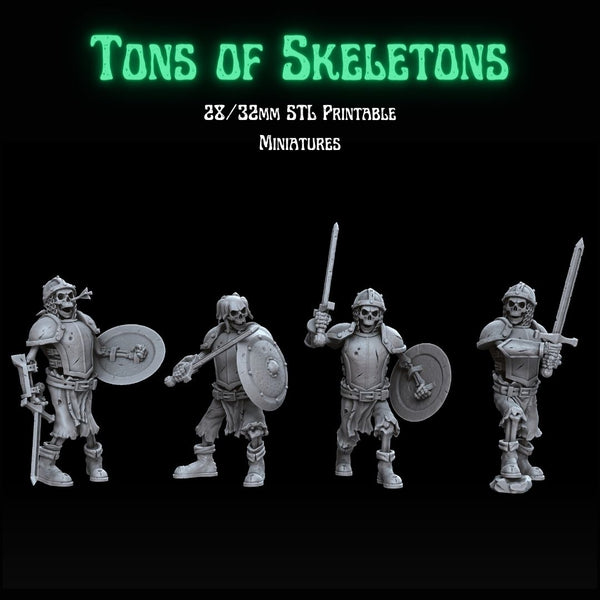 Tons of Skeletons: Heavy Equipped Skeletons with Sword - Only-Games