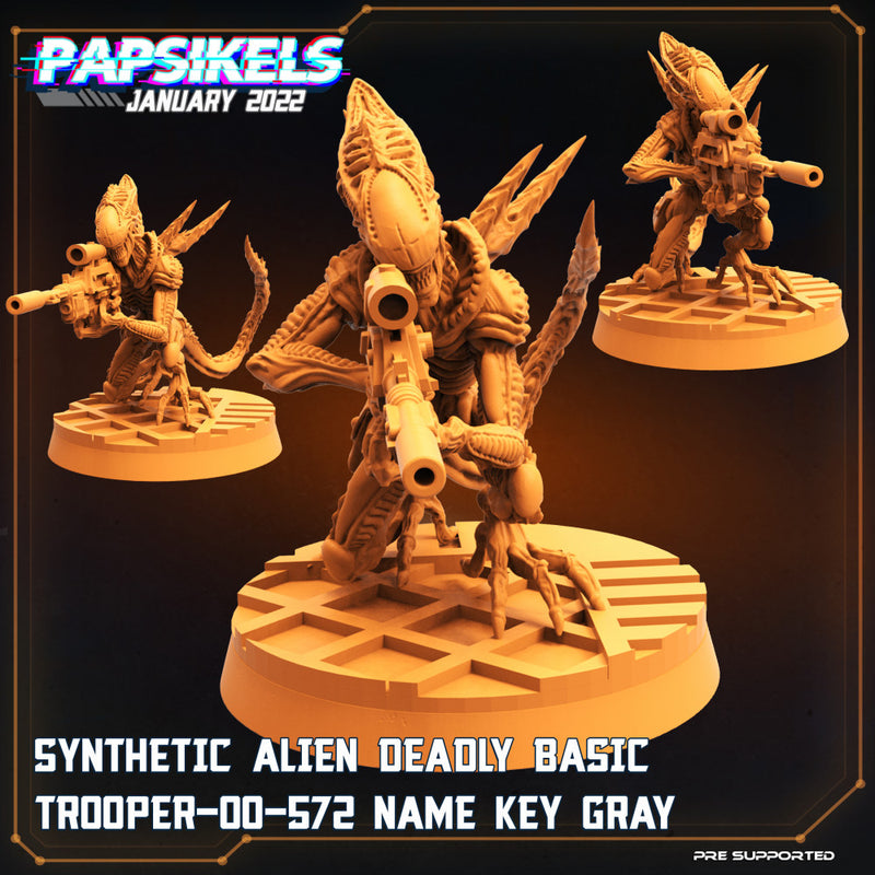 SYNTHETIC ALIEN DEADLY BASIC TROOPER-00-572 NAME KEY GRAY - Only-Games