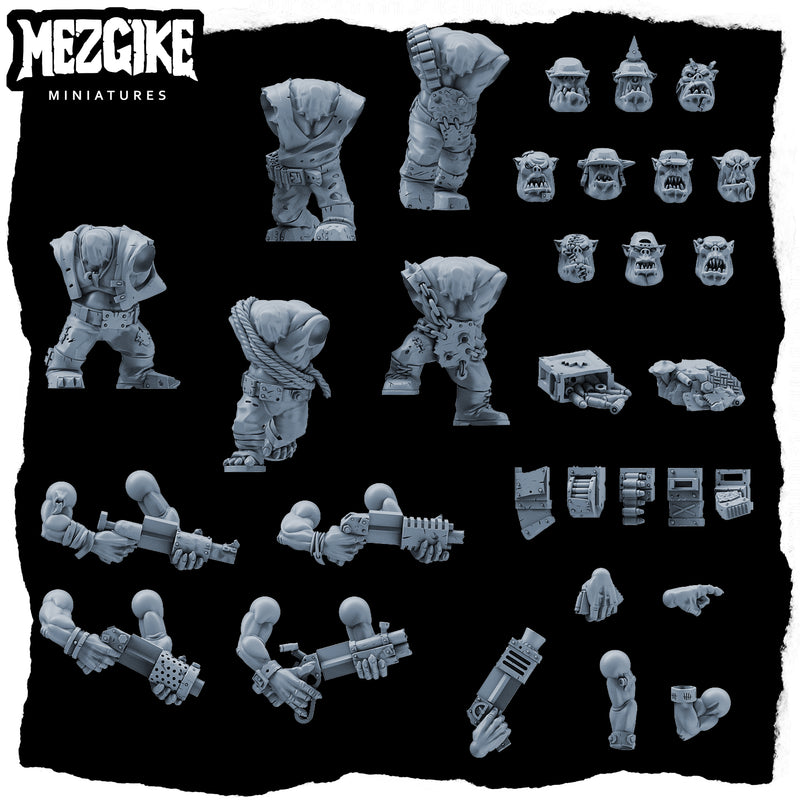 Orc shoota gruntz (5 physical multipart miniatures) - Only-Games