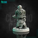 (0138) Male post-apocalyptic sci-fi soldier with antigas mask and heavy cannon, gatling - Only-Games