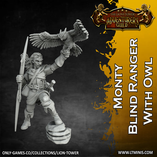 Monty - Blind Ranger with Owl (32mm scale) - Only-Games