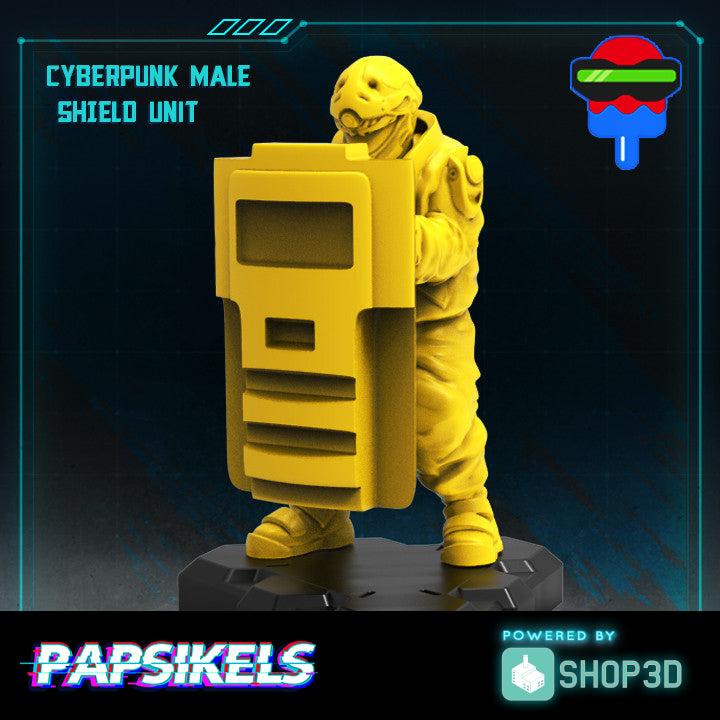 Cyberpunk Male Shield Unit - Only-Games