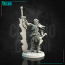 (0168) Male human elf firbolg tiefling half-orc barbarian monster hunter with a huge sword - Only-Games