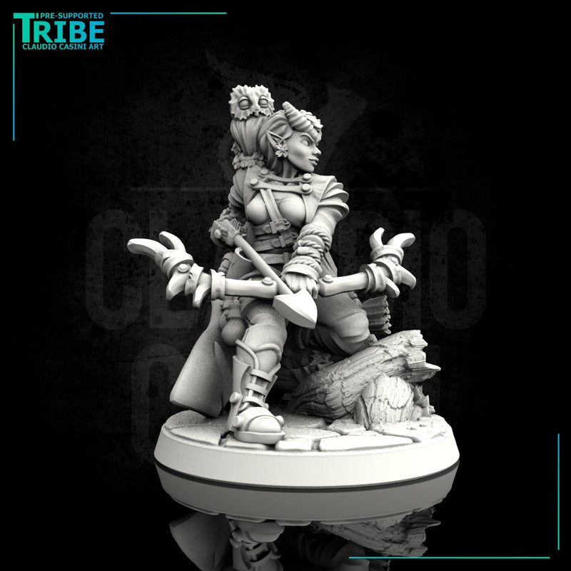 (0072) Female human elf ranger tiefling with bow - Only-Games