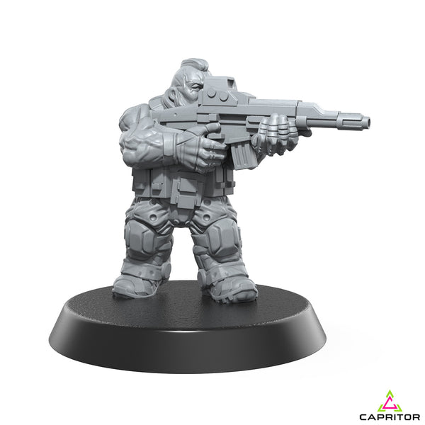 Space dwarf Rifleman "Alpha" - 28mm Scale - Only-Games