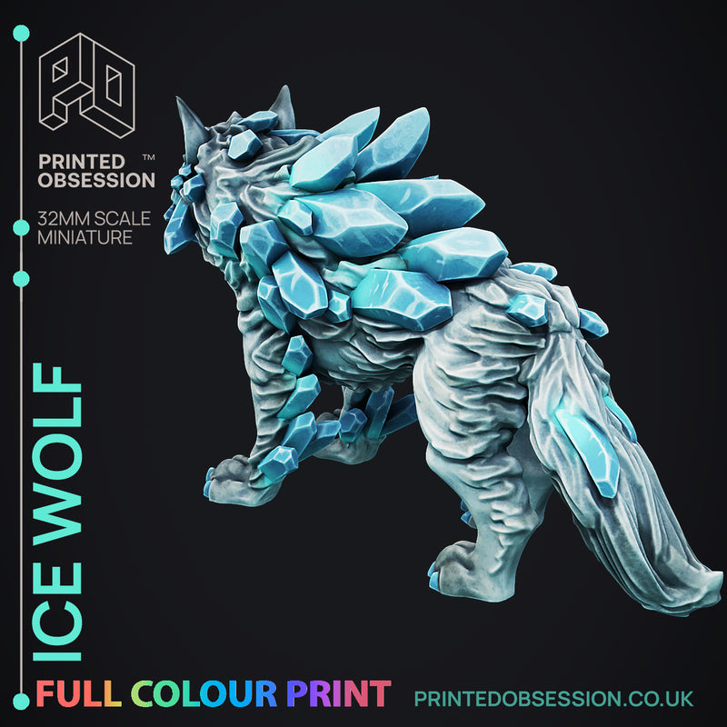 Ice Wolf - Pre-Coloured - 32mm Scale - Only-Games