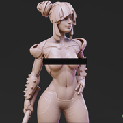 Cyberpunk Scrapper Girl Pose 1 Pinup - Only-Games