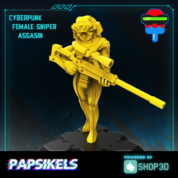 Cyberpunk Female Sniper Assassin - Only-Games