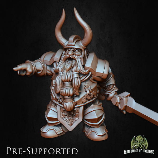 Luther The King [32mm Scale] Dwarf Fighter Knight - Only-Games