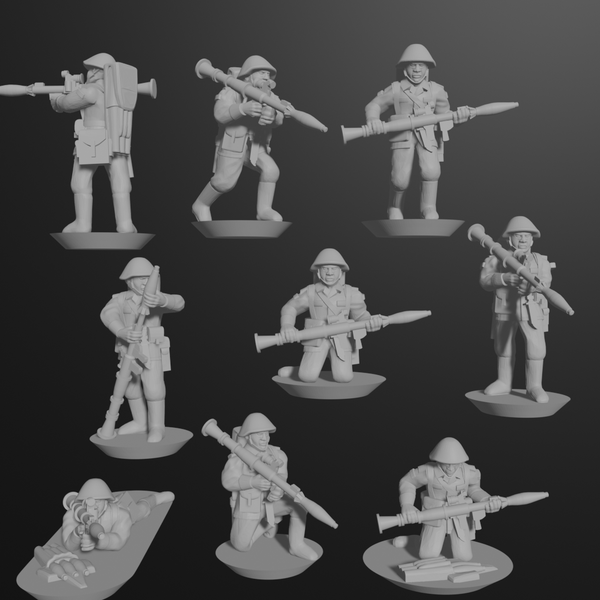 10 & 15mm East German Mot-Schützen with RPG-7s (9 models) - Only-Games