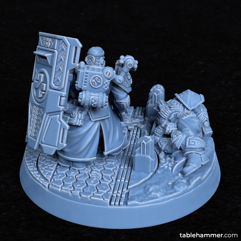 Forgeheart Medicus – SCENIC base (space dwarf combat medic with shield) - Only-Games