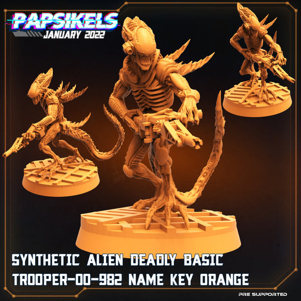 SYNTHETIC ALIEN DEADLY BASIC TROOPER-00-982 NAME KEY ORANGE - Only-Games