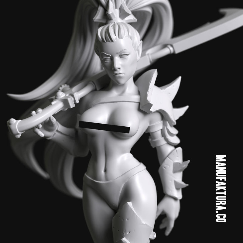 Dom Series 02b - Topless Sexy Shadow Elf Warrior Witch with Sword - Only-Games