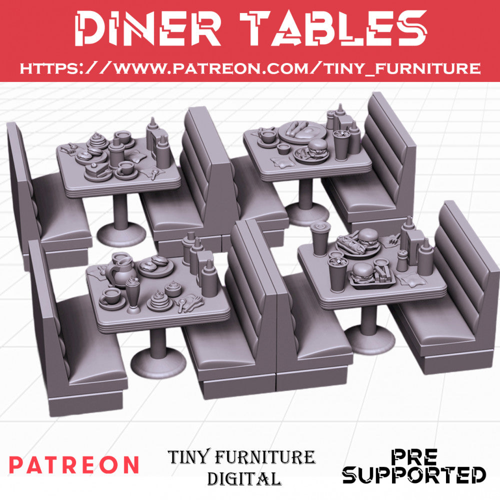 Diners Table Only Diner tables - Tiny Furniture - Miniatures by Only-Games.co
