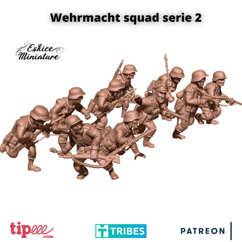 Wehrmacht german Squad 2 (x10) - 28mm - Only-Games