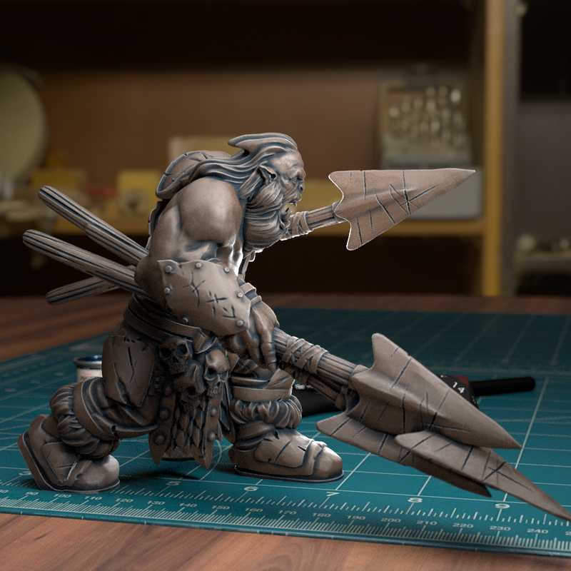 Orc Spearman 02 - TytanTroll Miniatures - DnD - Fantasy - Only-Games
