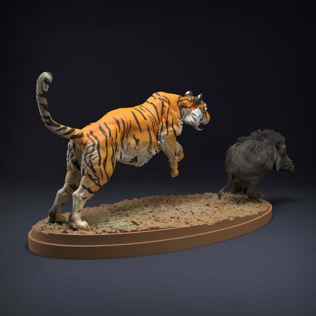 Bengal Tiger Running 3D Printed Miniature Figurine 