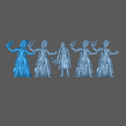 (0032) Female human elf half orc tiefling elemental fire wizard - Only-Games