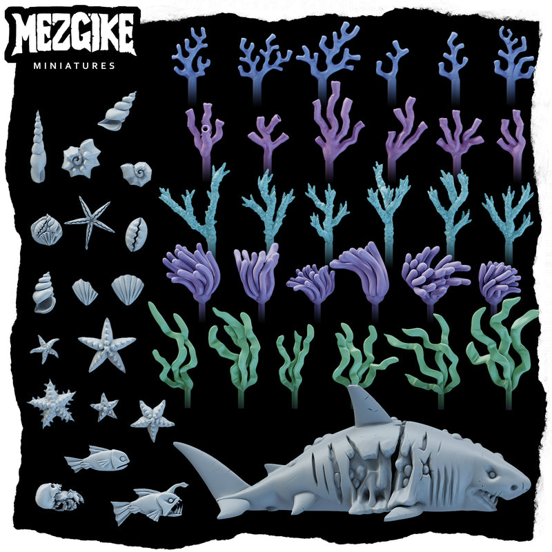 Ocean corals and critters basing accessories (50 physical parts) - Only-Games