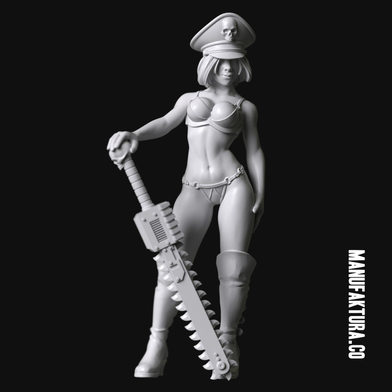 Dom Series 01a - Sexy Commissar Girl with Cap & Chainsaw Sword - Only-Games