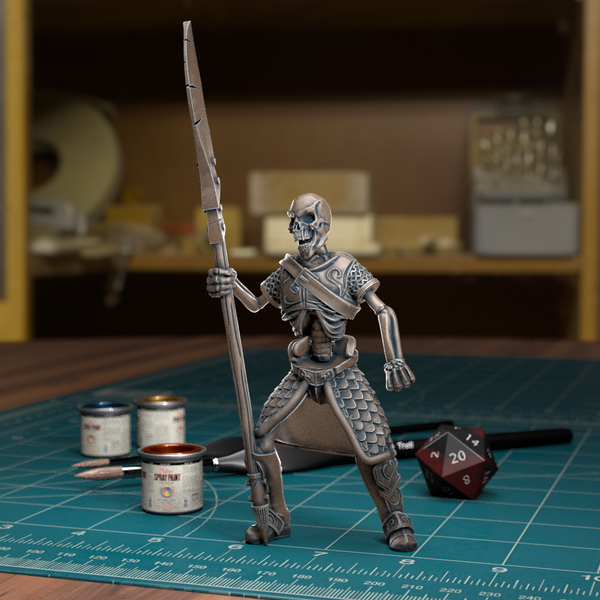 Undead Skeleton Spearman 003 - TytanTroll Miniatures - DnD - Fantasy- - Only-Games