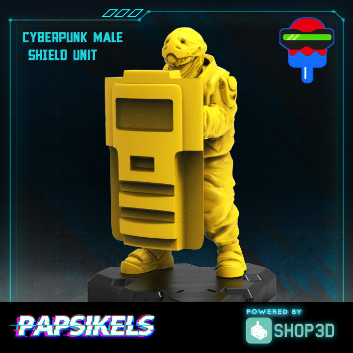Cyberpunk Male Shield Unit - Only-Games