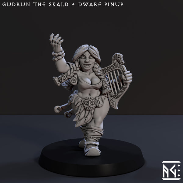 Gudrun the Skald - Dwarf Pinup (Dwarven Mountaineers of Skutagaard) - Only-Games