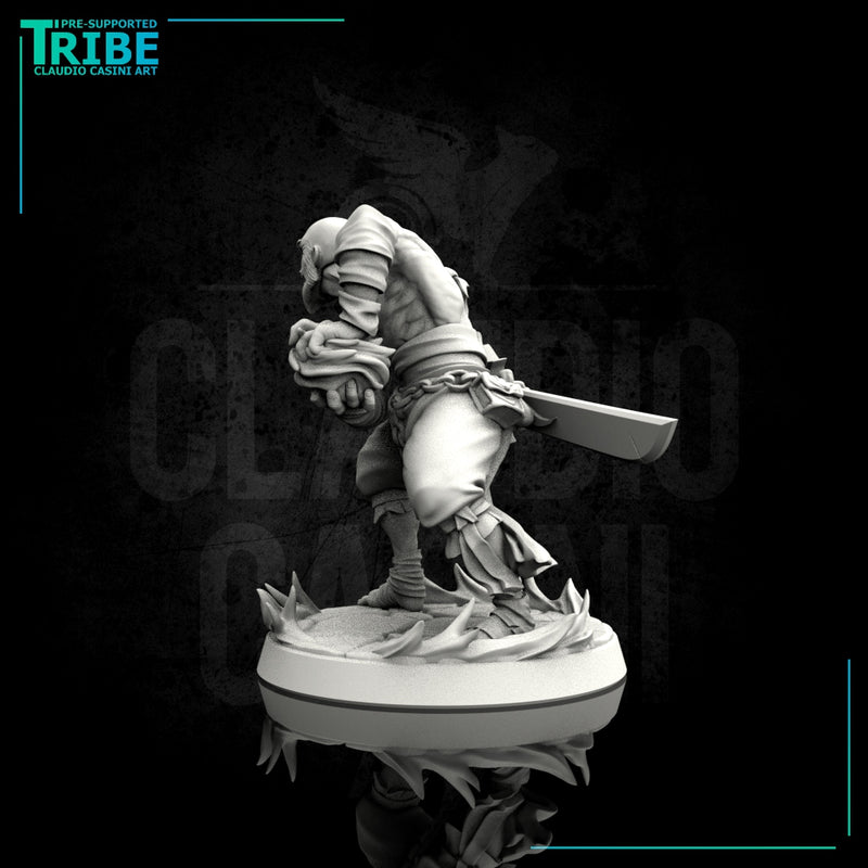 Male human monk with sword and hadoken - Only-Games