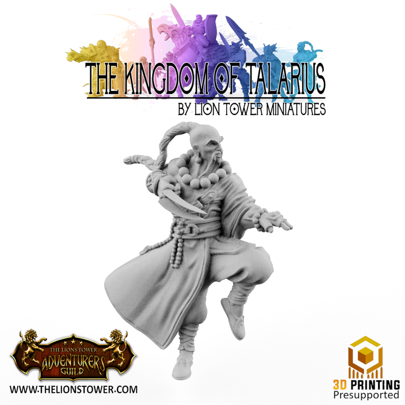 Kingdom of Talarius - Grand Master Kang of the Order of the Golden Lotus (32mm Scale) - Only-Games