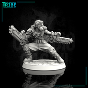 Male post-apocalyptic sci-fi warrior with chainsaws (0105) - Only-Games