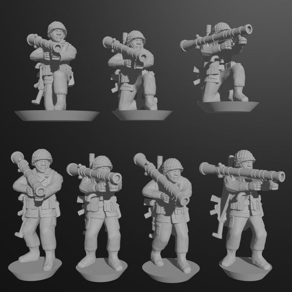 10 & 15mm West German Infantry with 84mm Carl Gustav Launchers (7 poses) - Only-Games