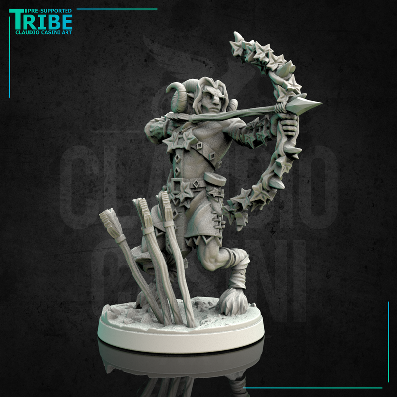 (0136) Male faun satyr archer with bow - Only-Games