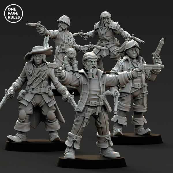 Empire Pistols Mercenaries (5 Models) - Only-Games