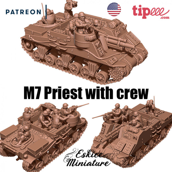 M7 Priest with crew - 28mm for wargame - Only-Games