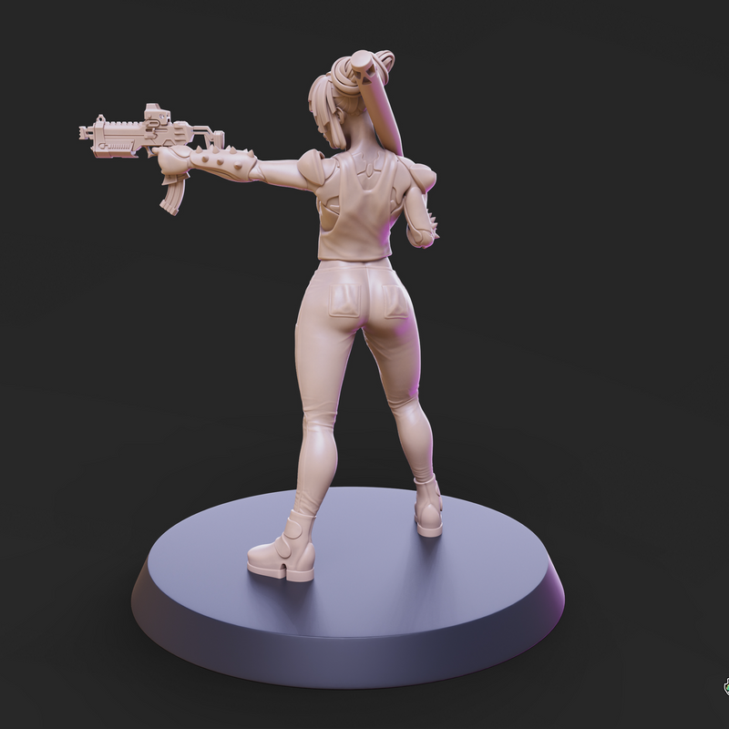 Cyberpunk Scrapper Girl Pose 3 - 4 Variants - Only-Games