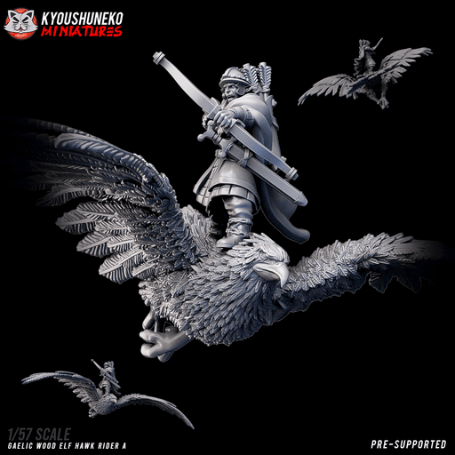 Gaelic Wood Elf Hawk Rider A - Only-Games