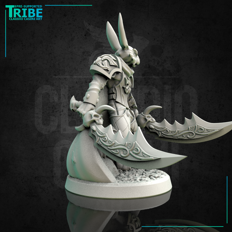 (0164) Male rabbitfolk warrior with two swords - Only-Games