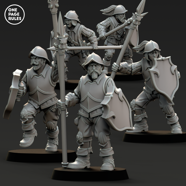 Empire Spear Infantrymen (5 Models) - Only-Games