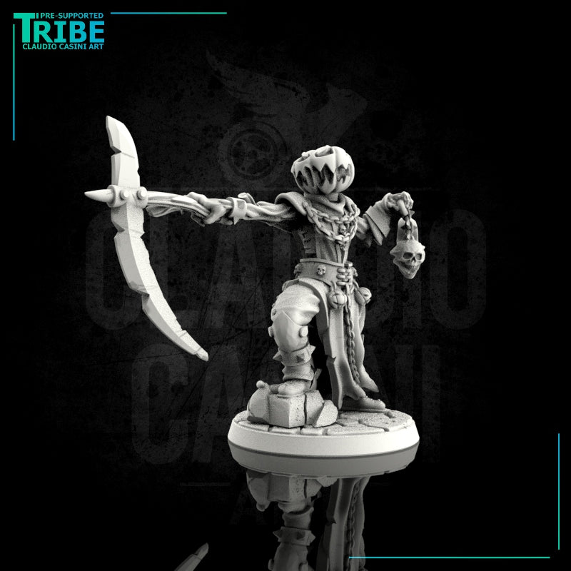 (0048) Halloween pumpkins king with scythe - Only-Games