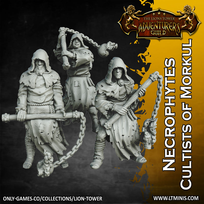 Necrophytes - Cultists Of Morkul - Set of 3 (32mm scale) - Only-Games