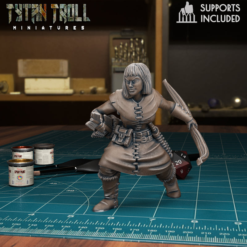 Female Archer Bandit 02 - TytanTroll Miniatures - DnD - Fantasy  - 32mm - Only-Games